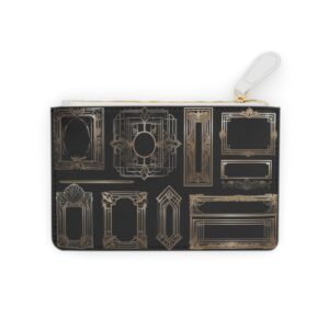 Chic Mini Clutch Bag with Art Deco Borders and Frames Inspired by Old Hollywood