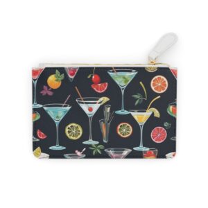 Luxurious Mini Clutch Bag with Stylized Martini Glasses and Cocktail Motifs for an Evening Affair