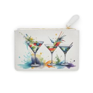 Chic Mini Clutch Bag with Stylized Martini Glasses and Cocktail Motifs for an Evening Affair