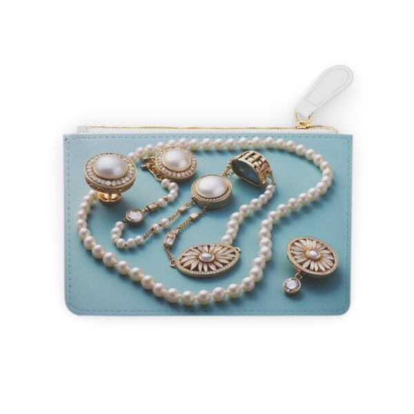 Stylish Mini Clutch Bag with Deco-Inspired Pearl Necklaces and Cufflinks