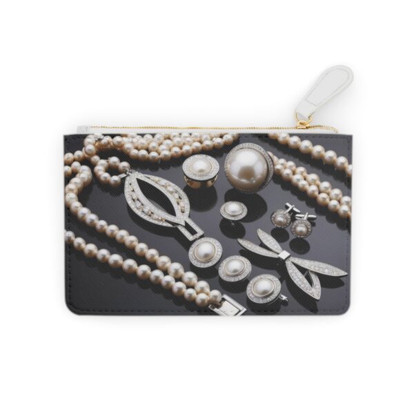 Mini Clutch Bag with Deco-Inspired Pearl Necklaces and Cufflinks