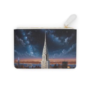 Chrysler Building spire at twilight with a starry sky