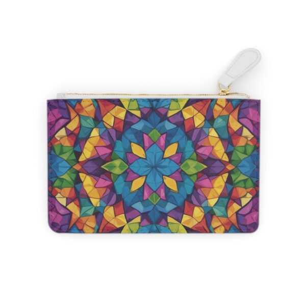 Kaleidoscopic tessellation in vibrant hues of purple, blue, and green