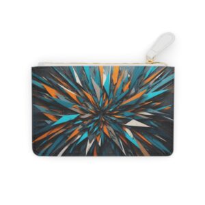 Asymmetrical shards in a harmonious abstract display on a Mini Clutch Bag