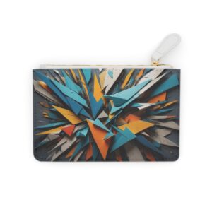 Harmonious abstract display with asymmetrical shards on a Mini Clutch Bag