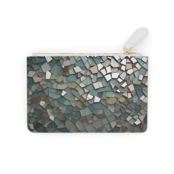 Reflective mosaic with fragmented mirror pieces on a Mini Clutch Bag