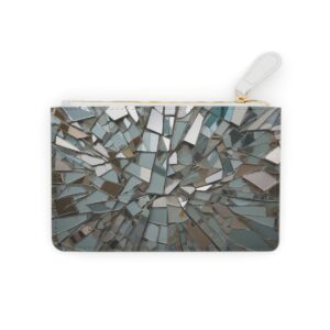 Fragmented mirror pieces in a muted color palette on a Mini Clutch Bag