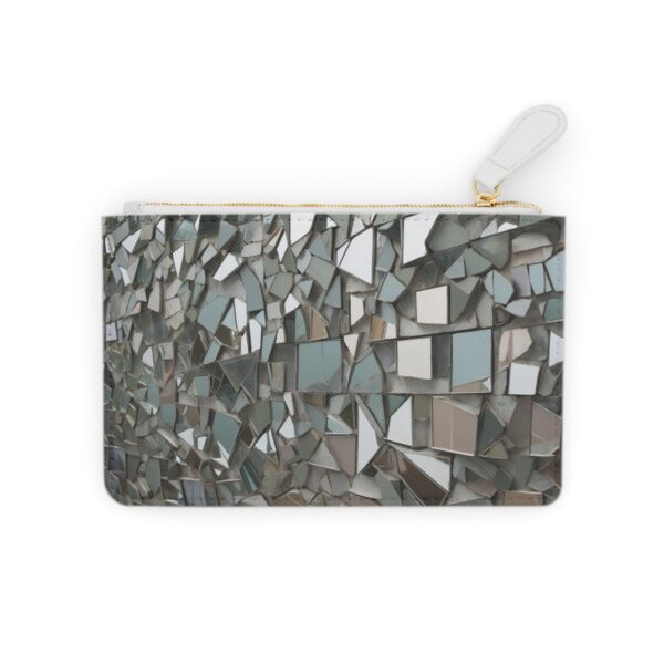 Fragmented mirror pieces reflecting muted colors on a Mini Clutch Bag