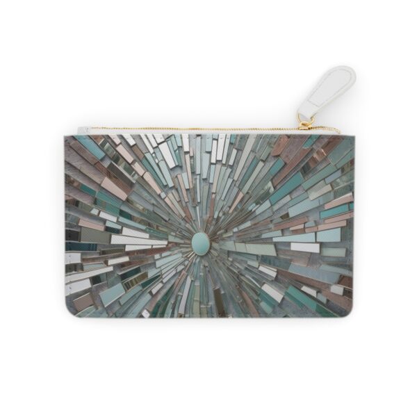 Reflective mosaic with fragmented mirror pieces on a Mini Clutch Bag