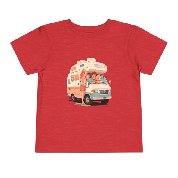 Toddler Short Sleeve Tee with cute RV and happy family design