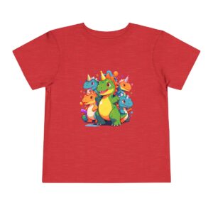 Toddler Short Sleeve Tee with colorful baby dinosaurs design