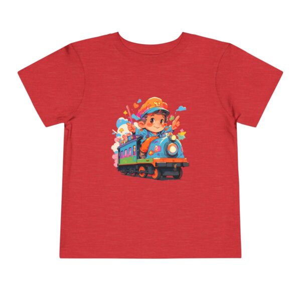 Toddler Short Sleeve Tee with a cute train conductor and train design