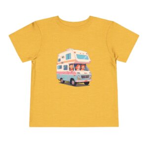 Toddler Short Sleeve Tee with cute RV and cheerful characters design