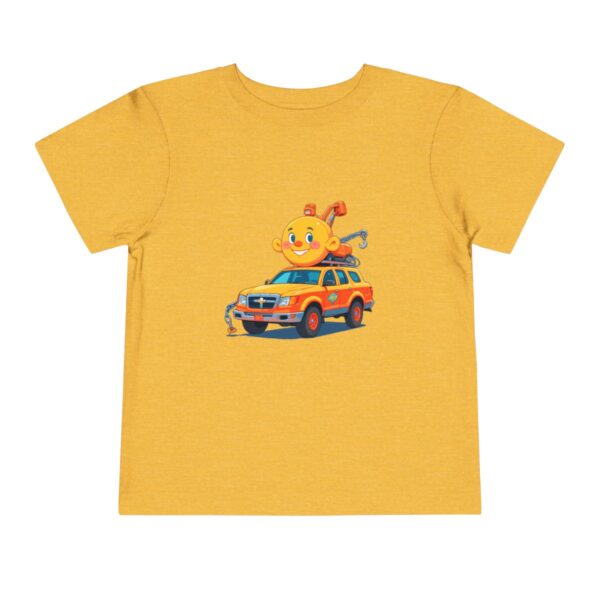 Toddler Short Sleeve Tee with colorful tow truck and playful character design