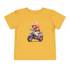 Toddler Short Sleeve Tee with a cute motorcycle rider design