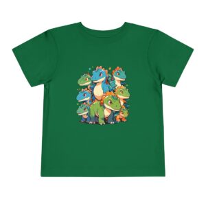 Toddler Short Sleeve Tee with adorable green and blue dinosaurs design