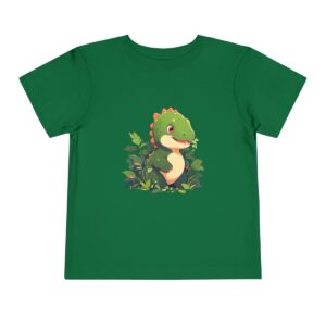 Toddler Short Sleeve Tee with adorable green and orange apatosaurus design