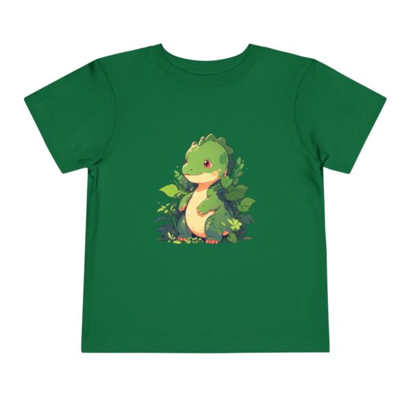 Toddler Short Sleeve Tee with cute green and white apatosaurus design