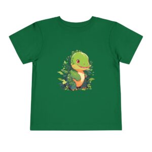 Toddler Short Sleeve Tee with adorable green and yellow apatosaurus design