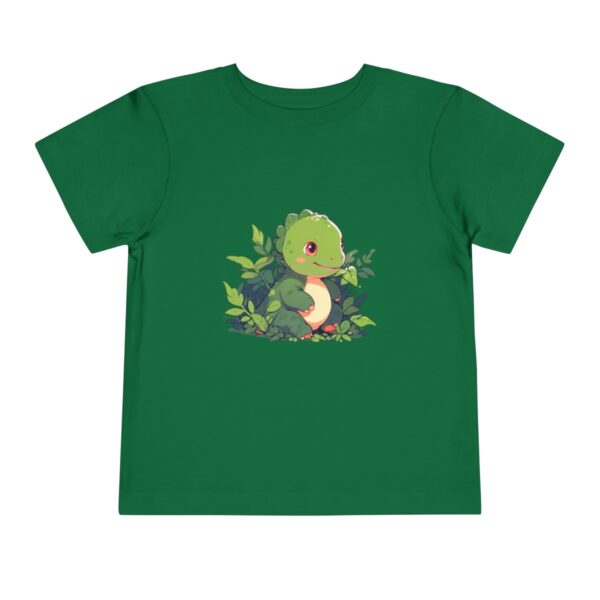 Toddler Short Sleeve Tee with cute green and white apatosaurus design