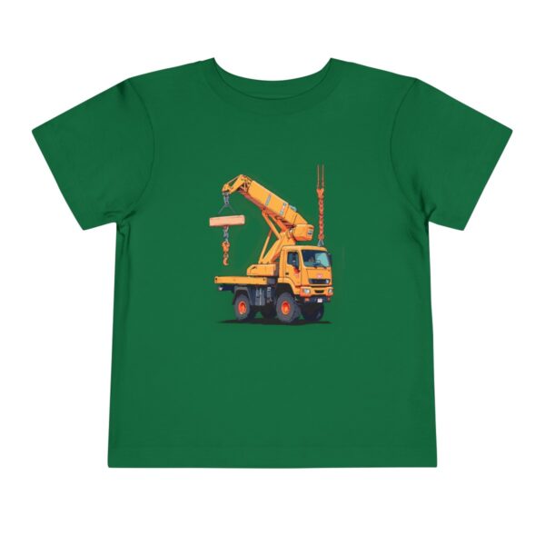 Toddler Short Sleeve Tee with a yellow construction crane design