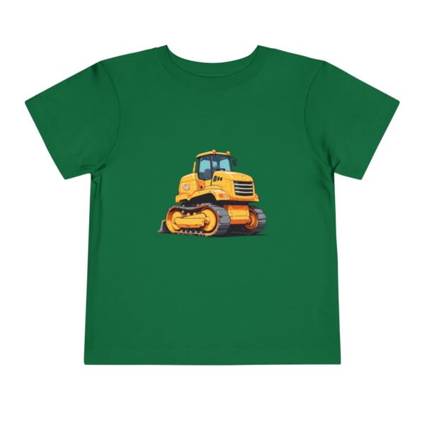 Toddler Short Sleeve Tee with a cute yellow bulldozer design