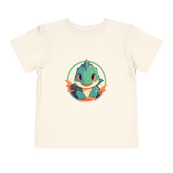 Toddler Short Sleeve Tee with a cute baby dinosaur in a circular frame design