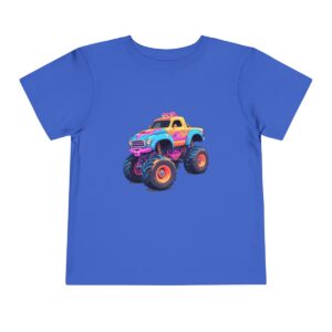 Toddler Short Sleeve Tee with colorful monster truck design