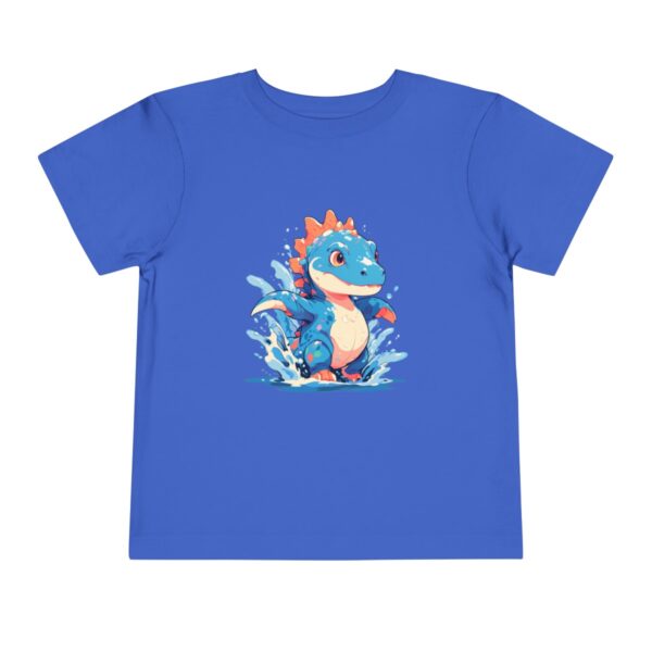 Toddler Short Sleeve Tee with cute blue and orange spinosaurus design