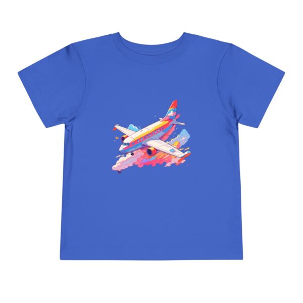 Toddler Short Sleeve Tee with colorful airplane design