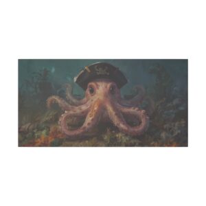 octopus wearing pirate hat underwater