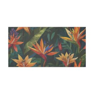 colorful tropical flowers with lush green foliage in a vibrant garden