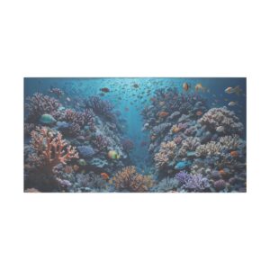 vibrant underwater coral reef with colorful fish