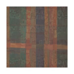 Abstract artwork featuring muted earth tones in a retro geometric pattern