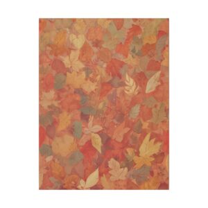 A collection of overlapping autumn leaves in warm, earthy tones