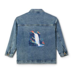 Women's Denim Jacket with waterfall design on the back