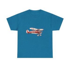 Vintage biplane illustration on unisex heavy cotton tee