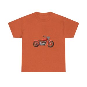 Vintage red motorcycle graphic on a unisex cotton tee