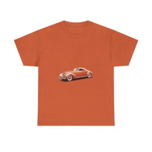 Vintage orange classic car graphic on a unisex cotton tee