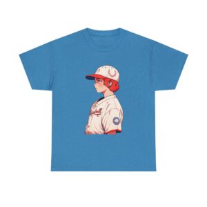 Unisex heavy cotton tee featuring a baseball player in a cap and uniform