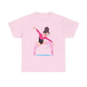 Unisex heavy cotton tee featuring a gymnast in a dynamic pose with a ribbon