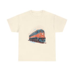 Unisex tee with a vintage train design