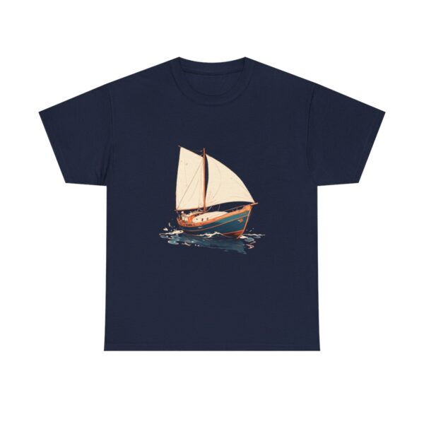 Vintage sailboat illustration on the water featured on a unisex tee