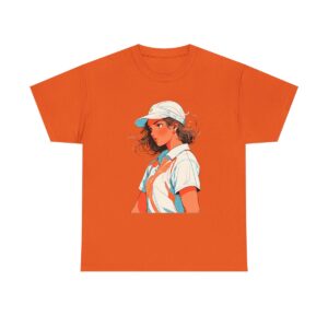 Unisex heavy cotton tee featuring a tennis player in a cap and tennis attire