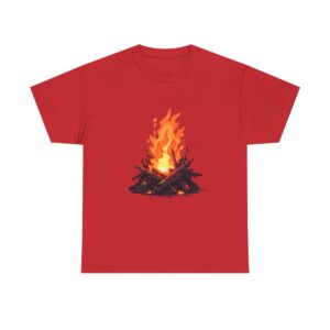 Unisex heavy cotton tee with bonfire design