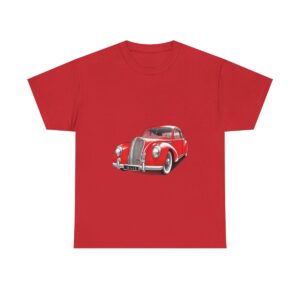 Vintage red classic car graphic on a unisex cotton tee