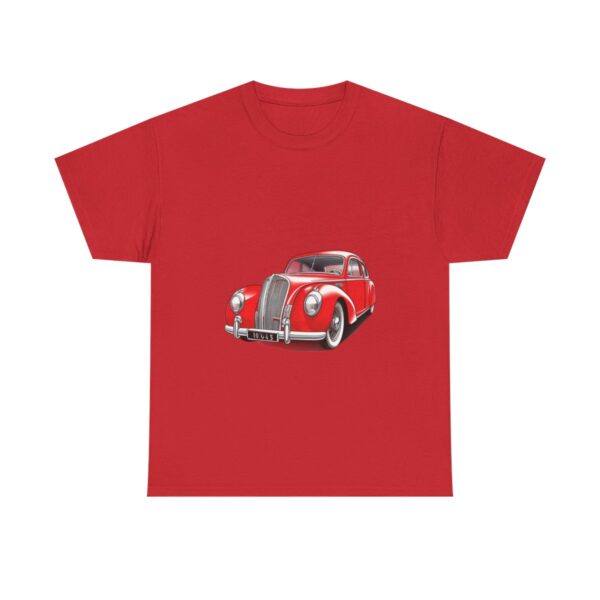 Vintage red classic car graphic on a unisex cotton tee