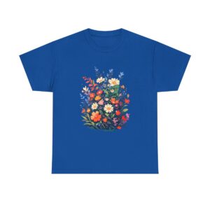 Unisex Tee with a colorful floral meadow design