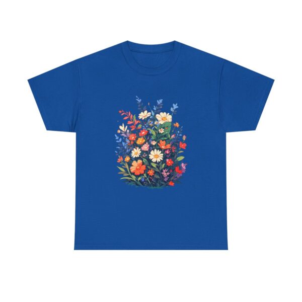 Unisex Tee with a colorful floral meadow design