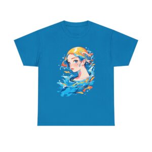 Unisex heavy cotton tee featuring a swimmer with a cap and water splashes around